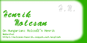 henrik molcsan business card
